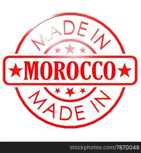 Made in Morocco red seal image with hi-res rendered artwork that could be used for any graphic design.. Made in Morocco red seal