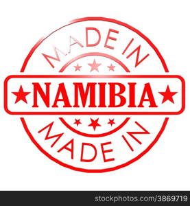 Made in Namibia red seal image with hi-res rendered artwork that could be used for any graphic design.. Made in Namibia red seal