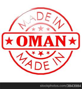 Made in Oman red seal image with hi-res rendered artwork that could be used for any graphic design.. Made in Oman red seal