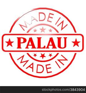 Made in Palau red seal image with hi-res rendered artwork that could be used for any graphic design.. Made in Palau red seal