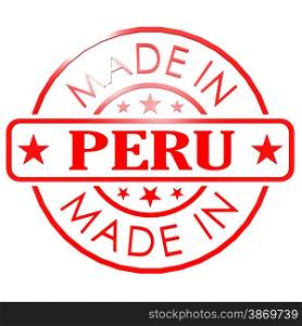 Made in Peru red seal image with hi-res rendered artwork that could be used for any graphic design.. Made in Peru red seal