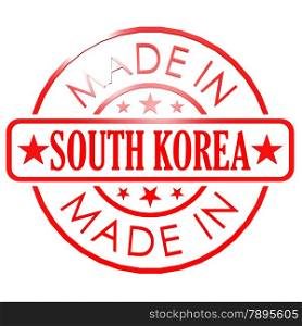 Made in South Korea red seal image with hi-res rendered artwork that could be used for any graphic design.. Made in South Korea red seal