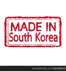 Made in South Korea stamp text Illustration