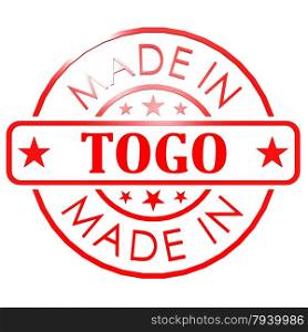 Made in Togo red seal image with hi-res rendered artwork that could be used for any graphic design.. Made in Togo red seal