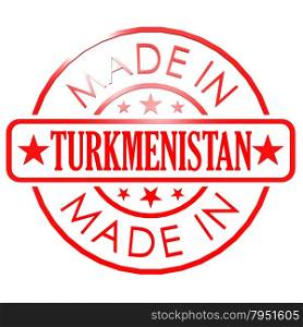 Made in Turkmenistan red seal image with hi-res rendered artwork that could be used for any graphic design.. Made in Turkmenistan red seal
