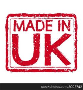 Made in UK stamp text Illustration