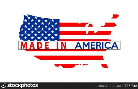 made in usa country national flag map shape illustration