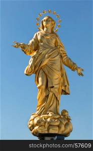 Madonna Golden Statue Perfect Bronze Replica in Milan, Italy