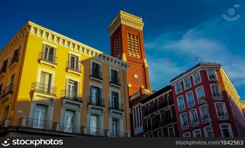 Madrid building in the golden hour, Spain