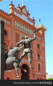 Madrid bullring Las Ventas Plaza Monumental with toreador statue