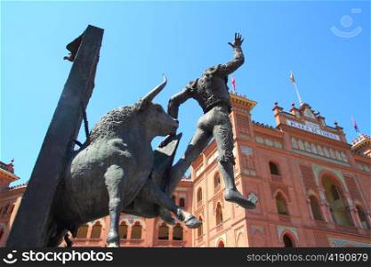 Madrid bullring Las Ventas Plaza Monumental with toreador statue