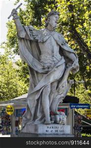 Madrid-September, 13,2017:statue ofking Ramiro 1- square Oriente in Madrid-on September 13, 2017 in Madrid, Spain