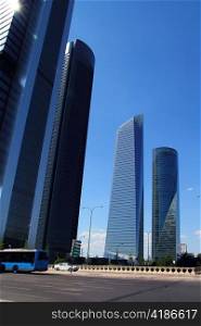 Madrid skyscrapers buildings in modern city of Spain