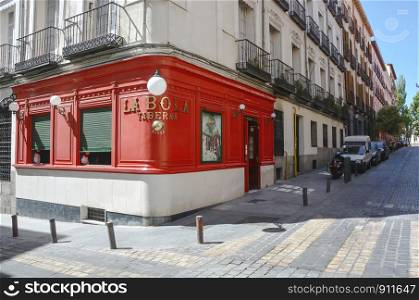 Madrid,Spain-September 13: Oldest in Madrid taberna since 1870 year- September 13, 2017, Madrid