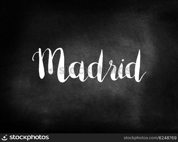Madrid written on a chalkboard