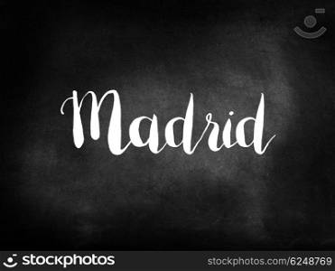 Madrid written on a chalkboard