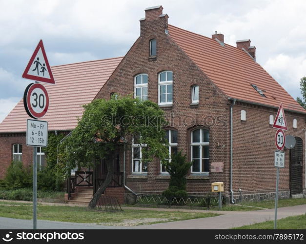 Maerkisch Linden, Gottberg, Ostprignitz-Ruppin, Brandenburg, Germany - old schoolhouse