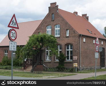 Maerkisch Linden, Gottberg, Ostprignitz-Ruppin, Brandenburg, Germany - old schoolhouse