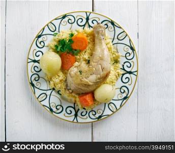 Maftul - chicken couscous in the Palestinian