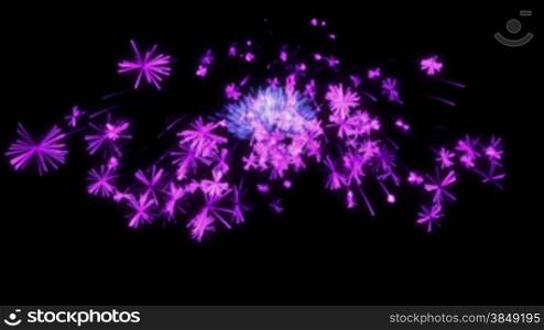 Magic bright Fireworks over black. Alpha channel is included