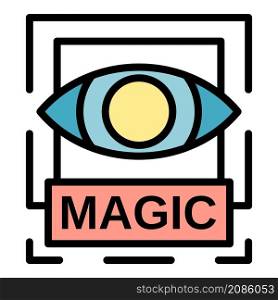 Magic eye icon. Outline magic eye vector icon color flat isolated. Magic eye icon color outline vector