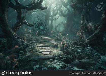 magic forest landscape generative ai.