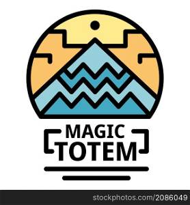 Magic totem icon. Outline magic totem vector icon color flat isolated. Magic totem icon color outline vector