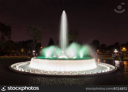 Magic Water Circuit in the Park of the Reserve in Lima, Peru
