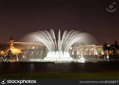Magic Water Circuit in the Park of the Reserve in Lima, Peru
