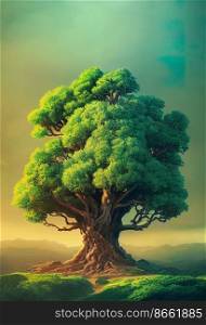 Magical Giant tree , Tree of life 3d illustrated