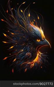 Magical phoenix bird. Generative AI. High quality illustration. Magical phoenix bird. Generative AI