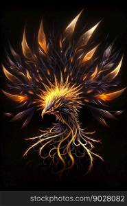 Magical phoenix bird. Generative AI. High quality illustration. Magical phoenix bird. Generative AI