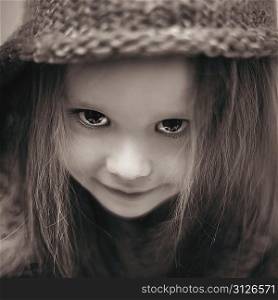 magical portrait of charming little girl