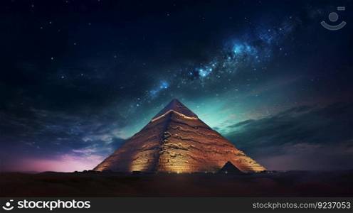 Magical pyramid. Illustration Generative AI
