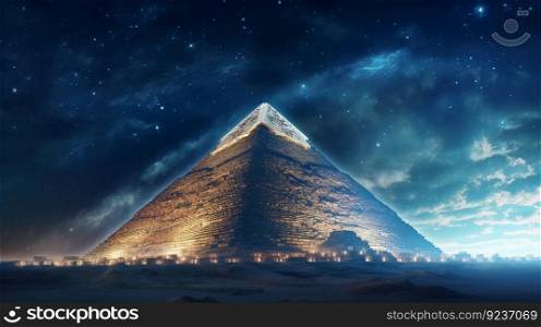 Magical pyramid. Illustration Generative AI 