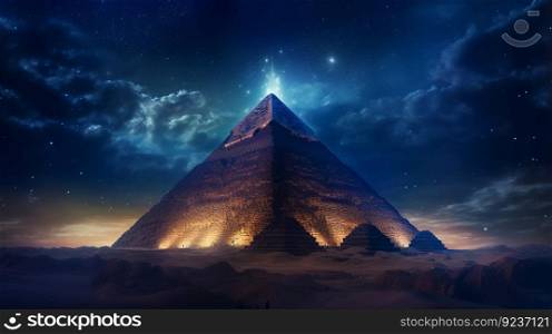 Magical pyramid. Illustration Generative AI
