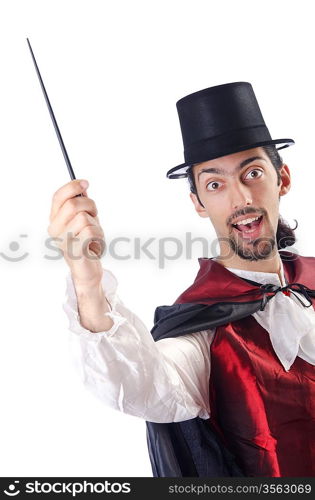 Magician isolated on the white background