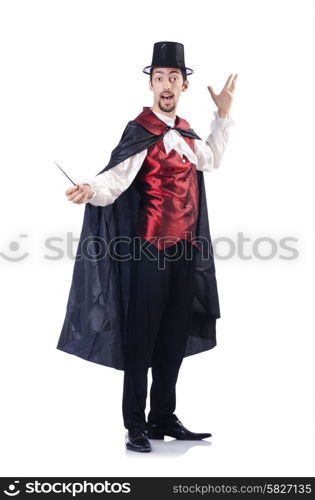 Magician isolated on the white background