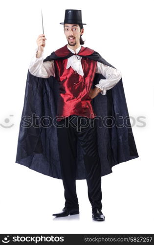 Magician isolated on the white background