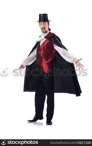 Magician isolated on the white background