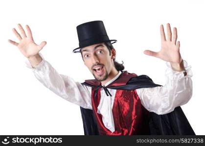 Magician isolated on the white background