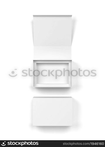 Magnetic box. 3d illustration isolated on white background. Blank packaging mockup