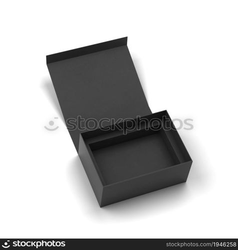 Magnetic box. 3d illustration isolated on white background. Blank packaging mockup