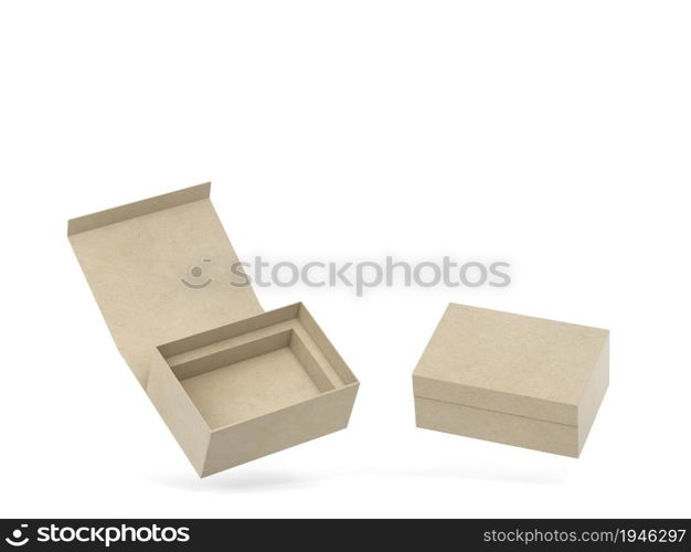 Magnetic box. 3d illustration isolated on white background. Blank packaging mockup