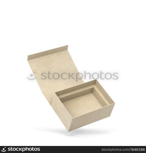 Magnetic box. 3d illustration isolated on white background. Blank packaging mockup