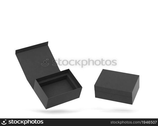 Magnetic box. 3d illustration isolated on white background. Blank packaging mockup