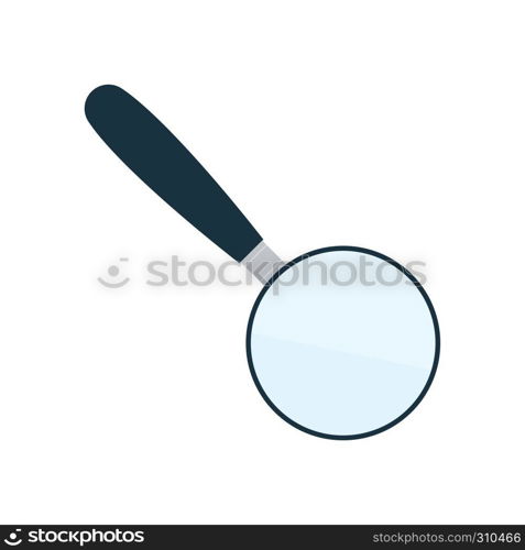 Magnifying glass icon. Flat color design. Vector illustration.