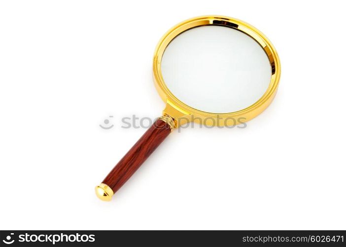 Magnifying glass isolated on the white background
