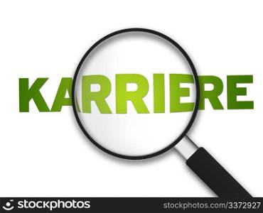 Magnifying Glass with the word career on white background.
