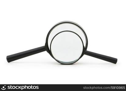 Magnifying glasses isolated on the white background